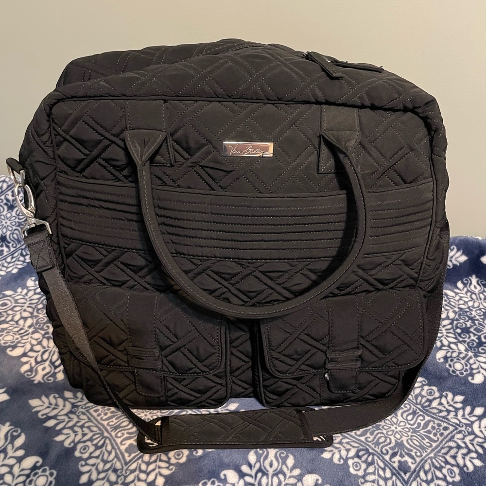 LIKE NEW Vera Bradley Grand Cargo Weekender Travel Bag in Microfiber Black